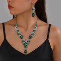 RGM007 Luxury Rhinestone Emerald Green Jewelry Set | Mother of the Bride