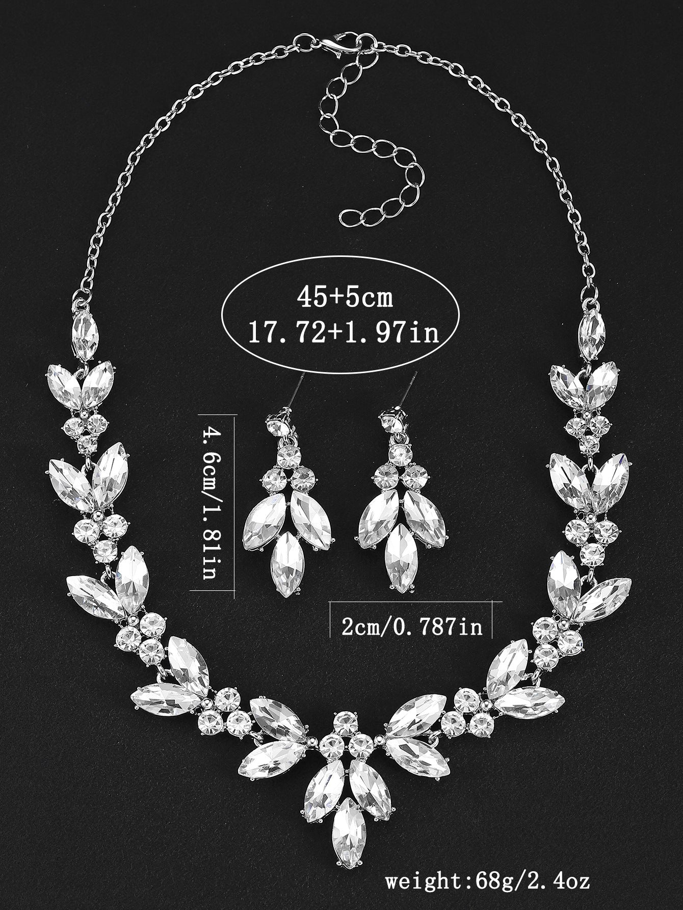 RGM003 Regal Emerald Green Waterdrop Statement Necklace Set for Brides