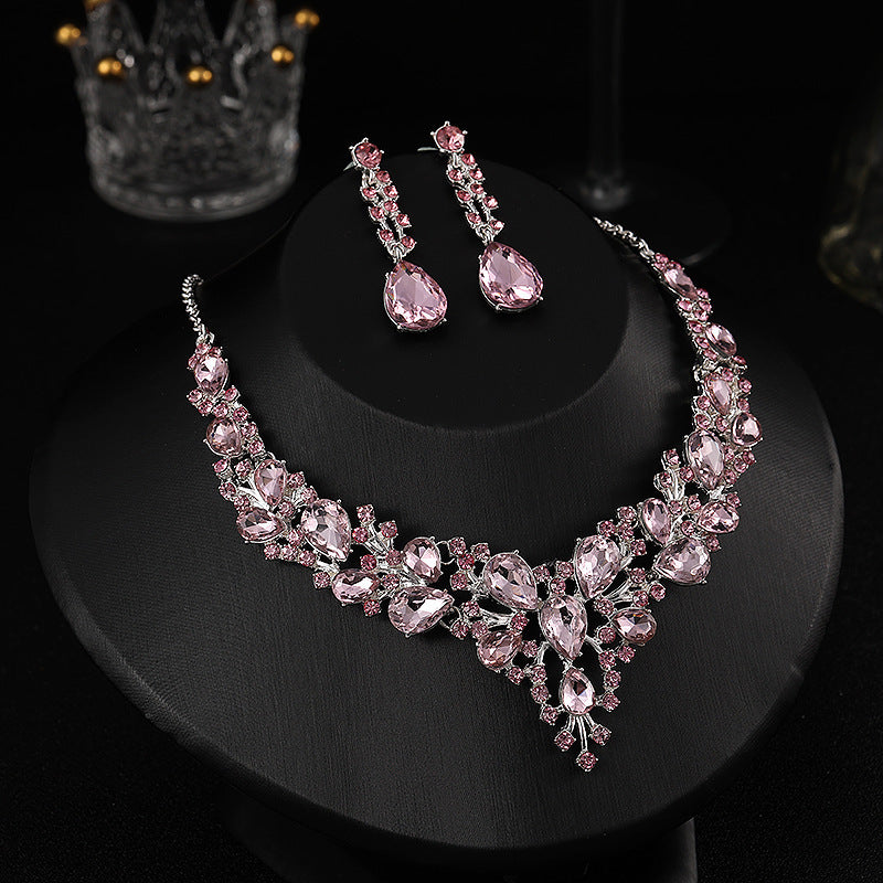RGM005 Stunning Emerald Green Rhinestone Jewelry Set for Prom & Pageant