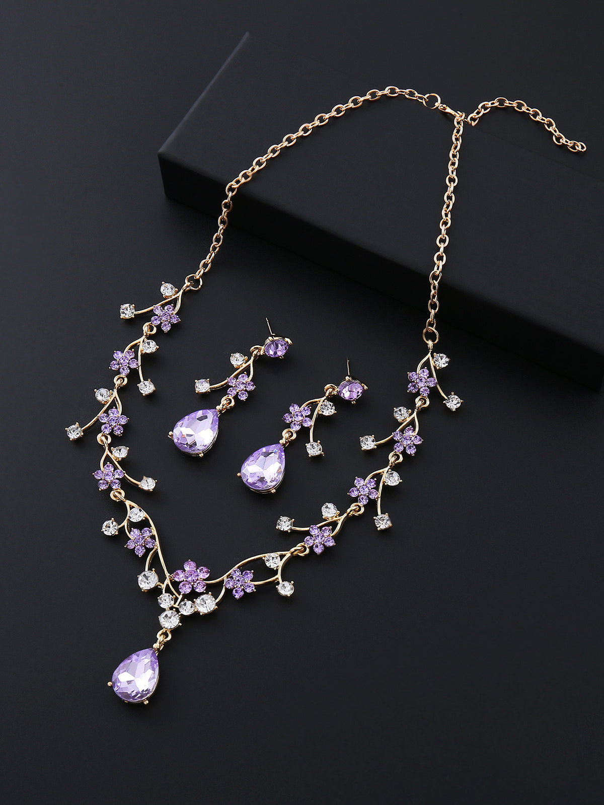 RGM004 Elegant Emerald Green Wedding Necklace and Earrings Bridal Set