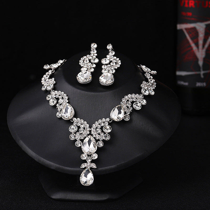 RGM007 Luxury Rhinestone Emerald Green Jewelry Set | Mother of the Bride