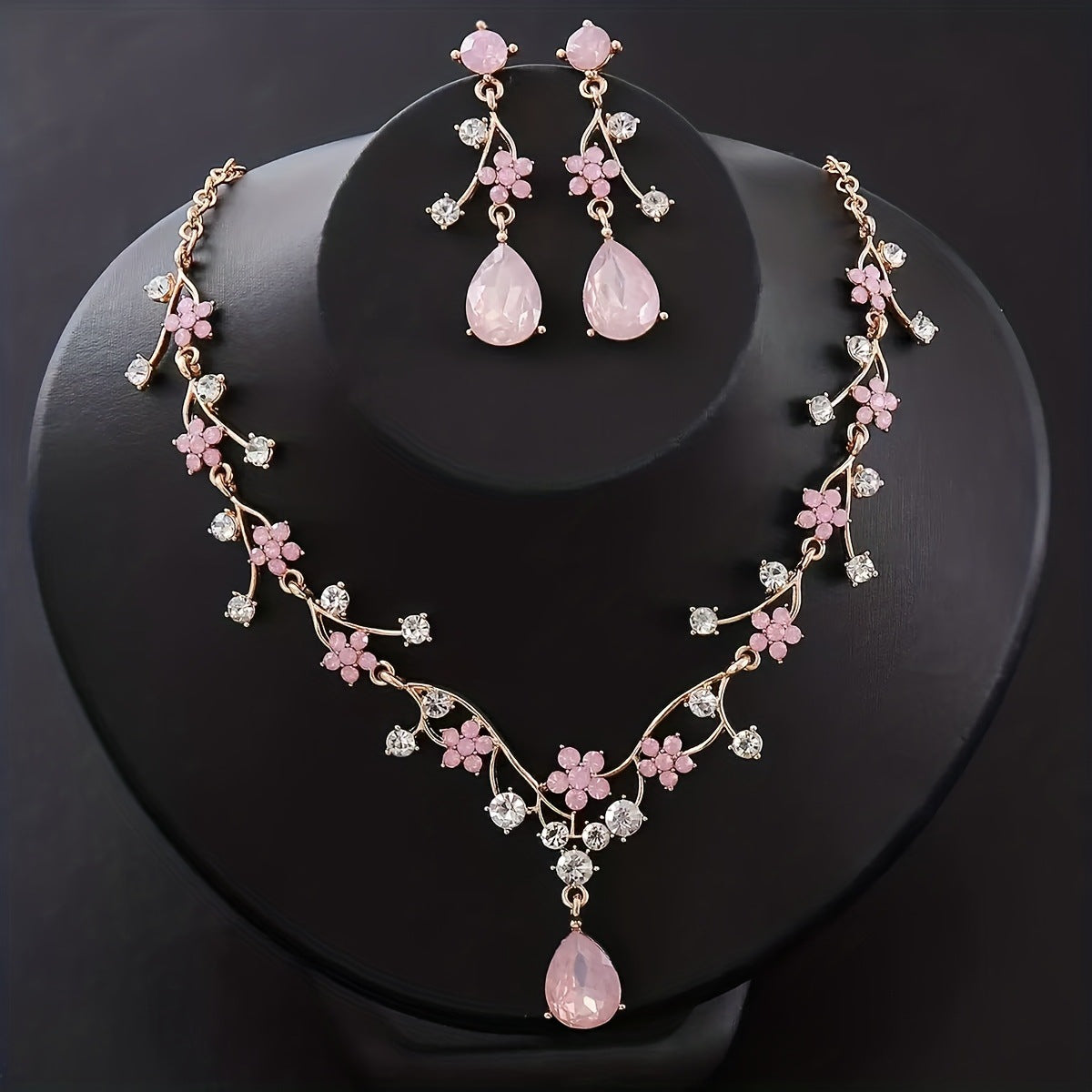 RGM004 Elegant Emerald Green Wedding Necklace and Earrings Bridal Set