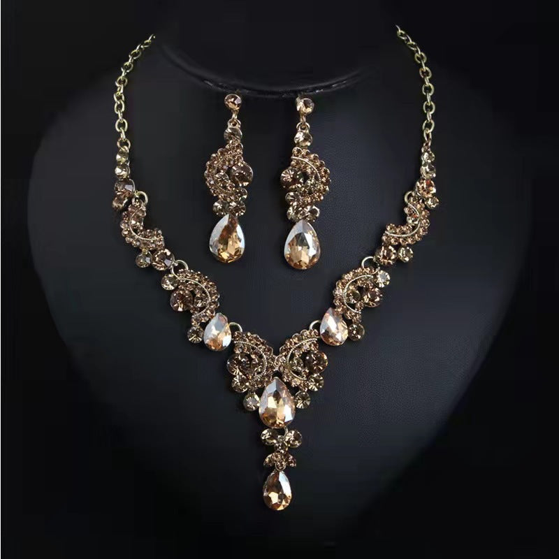 RGM007 Luxury Rhinestone Emerald Green Jewelry Set | Mother of the Bride