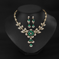 RGM006 Exquisite Emerald Teardrop Crystal Jewelry Set for Anniversary
